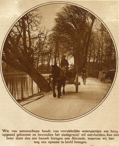 350285 Afbeelding van een paard-en-wagen op de Amsterdamsestraatweg te Abcoude (gemeente Abcoude-Proostdij), ter hoogte ...